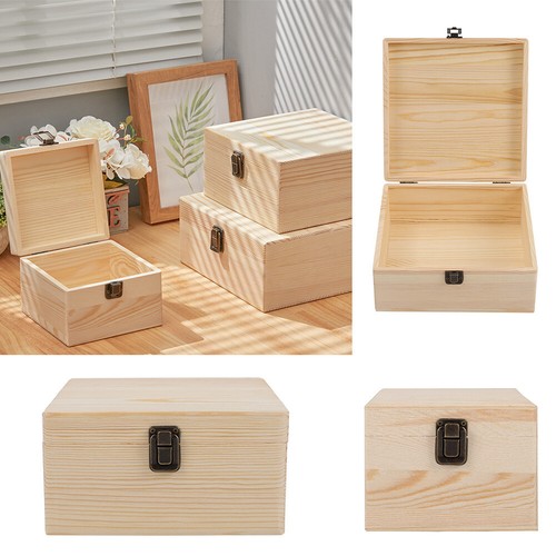 Wooden storage boxes with lid - storage,