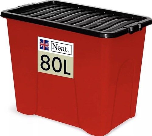 Plastic storage box 80l red - box,