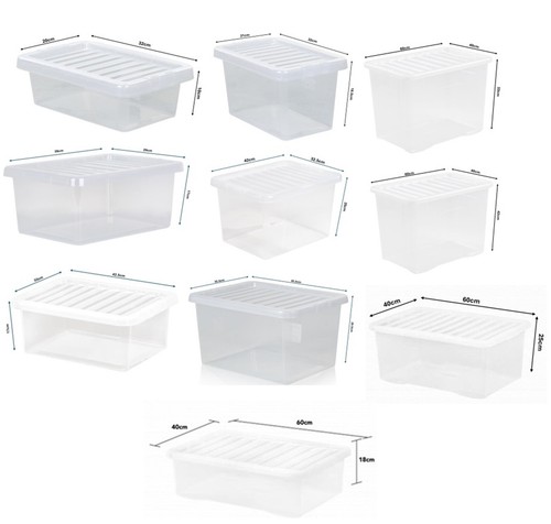 Wham clear plastic storage - clear, box