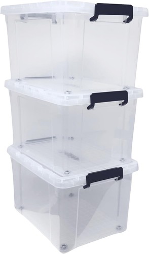 Clear plastic storage box - 3,