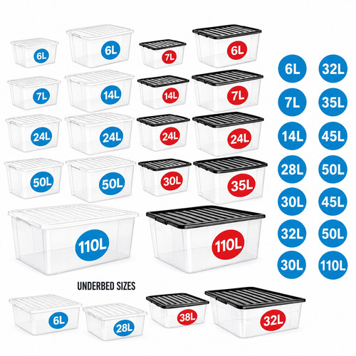 Plastic storage boxes - boxes, with