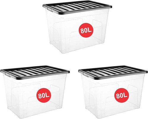 80l clear plastic storage - plastic,