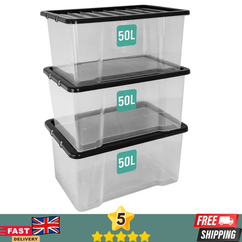 50l clear plastic boxes with - 50l,