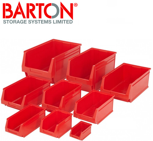 Red plastic parts lin - bins,